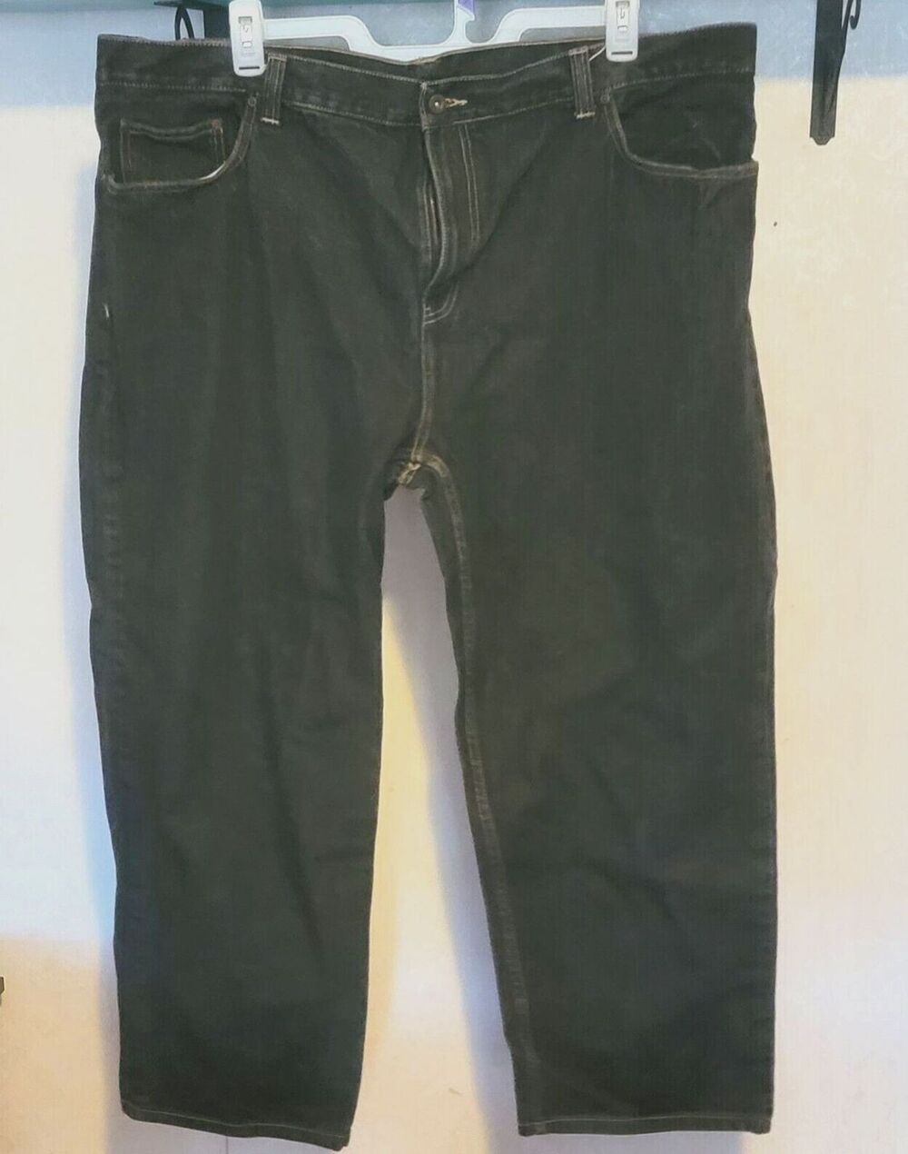 Faded Glory Mens Jeans 46x30 Black Straight Leg